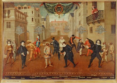 French and Italian Comedians by French School