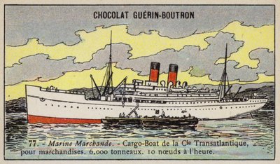 French Cargo Ship of the Compagnie Transatlantique by French School