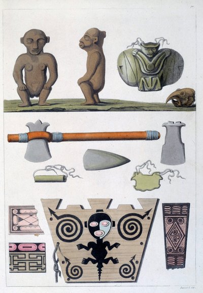 Objects of the Arawak, the First Inhabitants of Martinique by French School