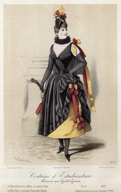 French fashion plate, late 19th century by French School