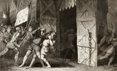French Knights Attack an English Held City During the 100 Years War, from 