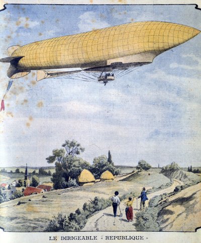 French Military Airship La Republique on Her Maiden Flight from Paris to Compiegne by French School