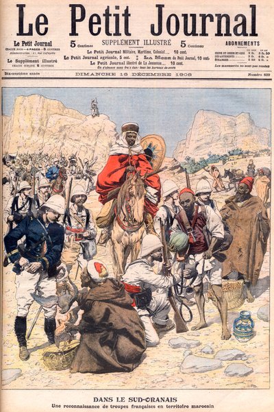 French reconnaissance expedition in Southern Morocco Illustration for Le Petit Journal, December 1906 by French School