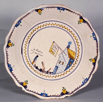French Revolution: Plate with Representation of the Hotel de la Paix 