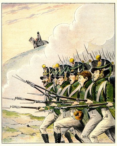 French Soldiers during the Battle of Waterloo by French School