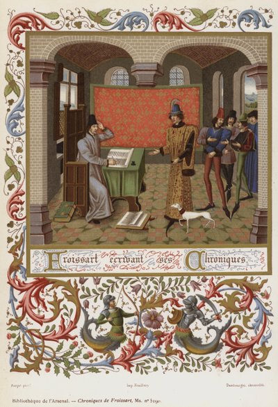Froissart Writing His Chronicles by French School