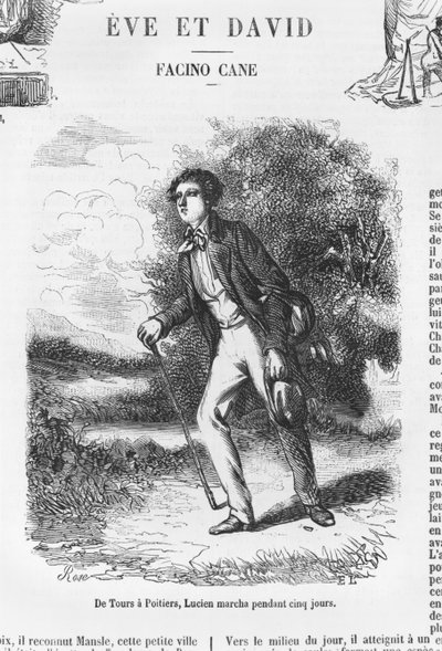 From Tours to Poitiers, Lucien de Rubempre Walking for Five Days, illustration from 