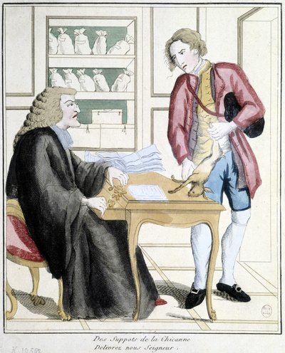 From the supports of the chicana, deliver us Lord: Caricature about the tax on hunting, late 18th century by French School