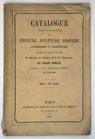 Front Cover of the Catalogue for the Salon des Refuses, 1863 by French School