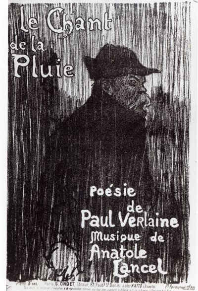 Front Cover of the Music Score Le Chant de la Pluie, from a Poem by Paul Verlaine, 1844 by French School