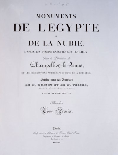 Frontispiece of the 1st Volume of Monuments de l