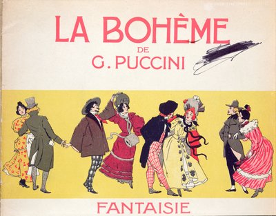 Frontispiece of the score sheet for La Boheme by Puccini, early twentieth century by French School