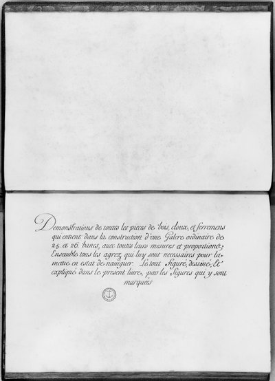 Frontispiece to Demonstrations de toutes les pieces de bois, cloux et ferremens qui entrent dans la construction d