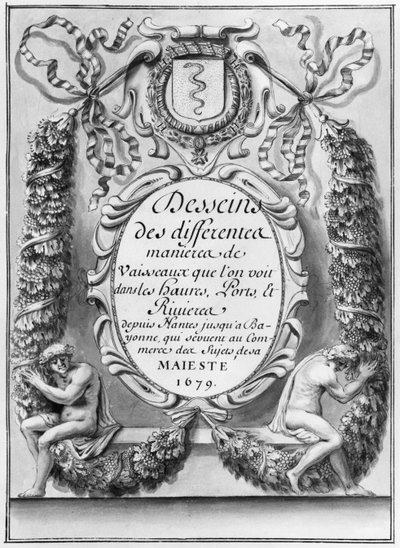 Frontispiece to Desseins des differentes manieres de vaisseaux by French School