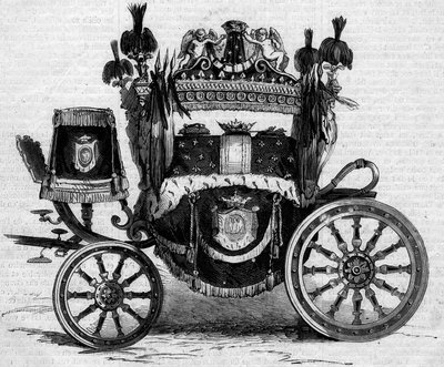 Funeral tank used during the obsequies of Prince Jerome Bonaparte (1784-1860). Engraving in Le Monde Illustré n°169 of 7 July 1860. by French School