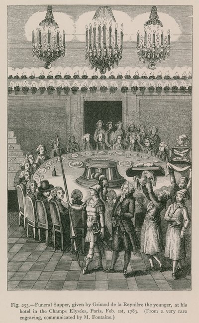 Funeral Supper, given by Grimod de la Reyniere the Younger, at his Hotel in the Champs Elysees, Paris, Feb. 1st, 1783 by French School