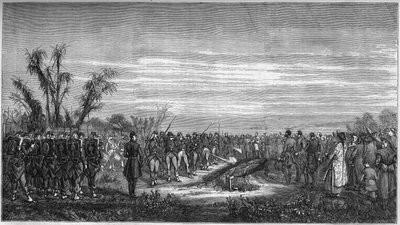 Funeral of General Edouard Collineau (1810-1861) at Tsien Tsin (China), January 15. by French School