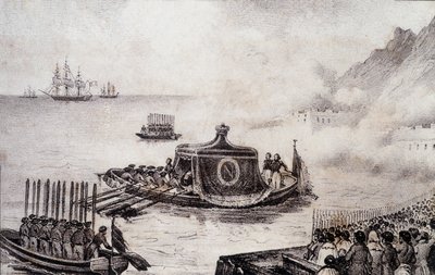 Funeral of Napoleon I: departure of St. Helena - drawing by Levilly, in “Historical painting of the funeral of Napoleon” by M. St Maurice, c. 1851 by French School