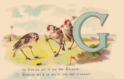 The Lacrosse is the game of the Boys; Great is at this game the joy of birds by French School
