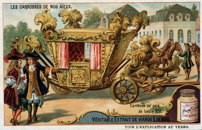 Gala carriage of Louis XIV - Liebig chromolithography, early 20th century by French School