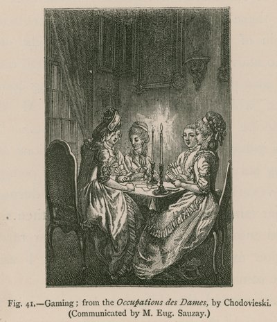 Gaming; from the Occupations des Dames, by Chodovieski by French School