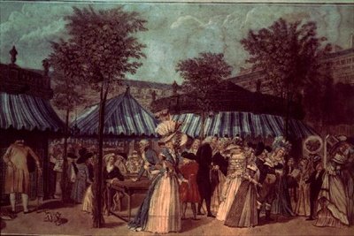 Garden Walk in the Palais Royal, Paris by French School