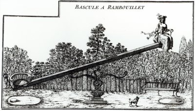Garden see saw at Rambouillet, from Details des Nouveaux Jardins a la Mode by George Louis le Rouge, published 1775-78 by French School
