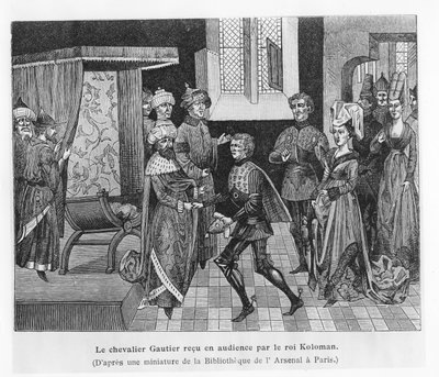 Gautier received by King Koloman of Hungary by French School