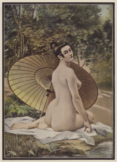 Geisha Taking a Bath by French School