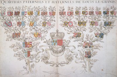 Genealogy of Louis XIV (1638-1715) showing his right to the crown of France, 1643 by French School