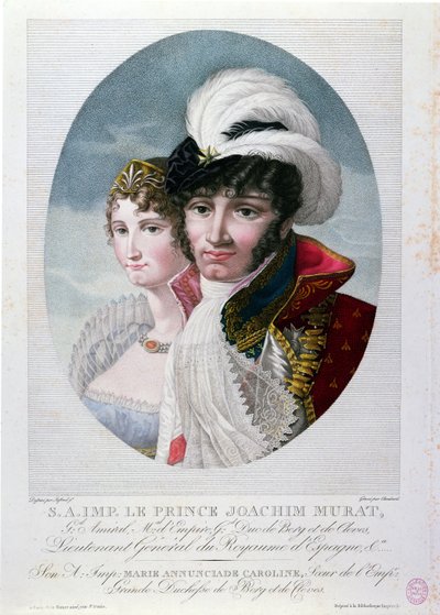 General Joachim Murat and his wife Caroline Bonaparte by French School