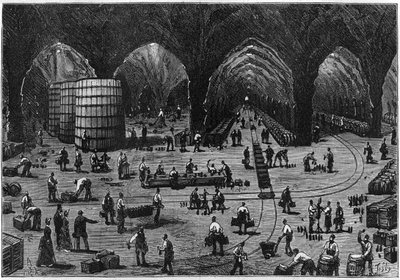 General view of the cellars of the Champagne House Mercier in Epernay. by French School