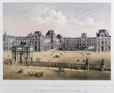 General view of the new Louvre: Arc du Carrousel - Engraving of the 19th century by French School
