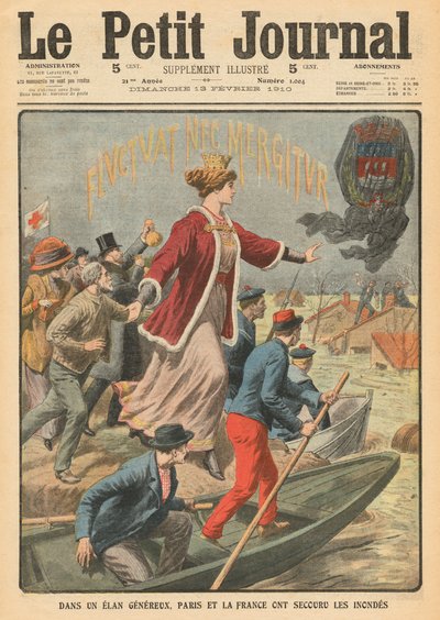Generosity of the City of Paris and France in rescuing the victims of the floods, illustration from 