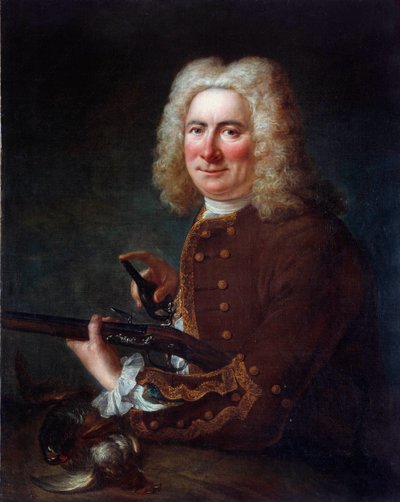 Gentleman with a flintlock gun by French School