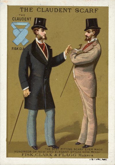 Gentlemen Wearing The Claudent Scarf by French School
