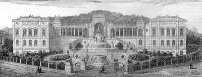 Geometral view of the Palais de Longchamp in Marseille, built in 1862 by French School