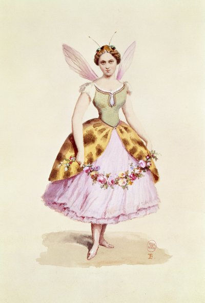 Girl in a bee costume, the Bonaparte emblem, as worn at a fancy dress party given by Napoleon III and Empress Eugenie, 9th February 1863 by French School