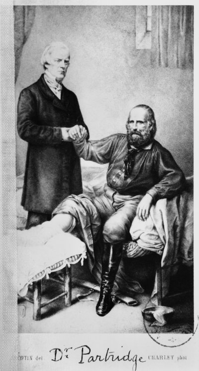 Giuseppe Garibaldi with Doctor Partridge, c.1862 by French School