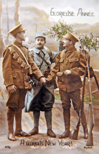 Glorious Year - studio posed WWI French postcard by French School