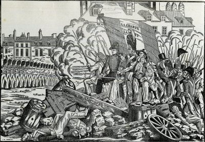 Glorious and memorable fights of July 1830 in the Paris City Hall district - Revolution of 1830 by French School