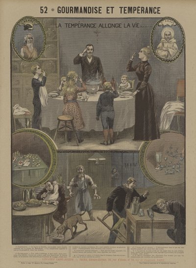 Gluttony and temperance by French School