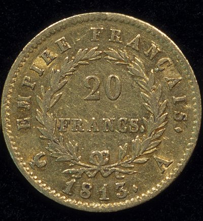 Gold Coin of 20 Francs (Napoleon) from 1813 by French School