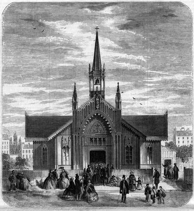 Gothic Architecture: View of the Facade of the Church of Sainte Marie des Champs, Paris by French School