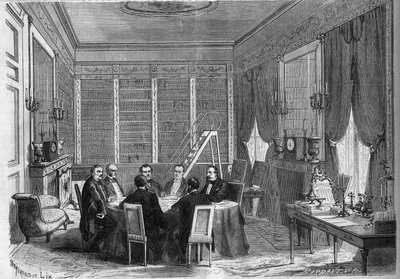 Government of the Second Empire: Council of Ministers Presided by Emperor Napoleon III Held in the Library of the Palace of Compiegne by French School