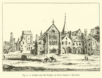 Great courtyard of the Temple, in 1650; after I. Sylvestre by French School
