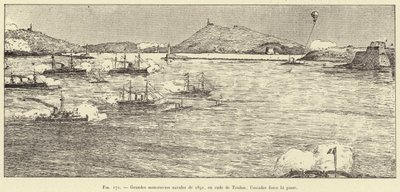 Great Naval Maneuvers of 1891, in the Roadstead of Toulon; the Squadron Forces the Passage by French School