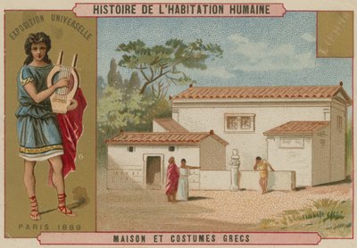 Greek House and Costumes by French School