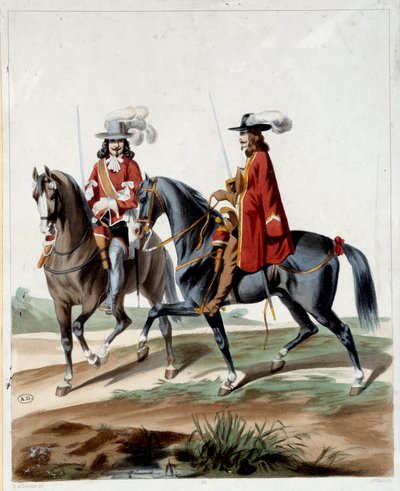 Guards of the King. Engraving of 1660. Paris, Decorative Arts by French School
