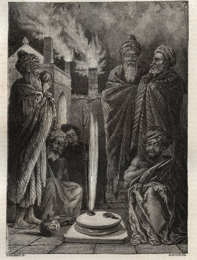 Guebre near Baku - Fireworshippers - New National Encyclopedia by Maurice La Charest by French School